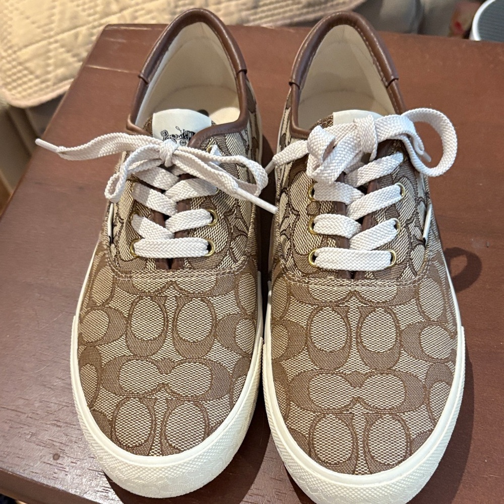 Coach Tan and Cream Women's Sneakers